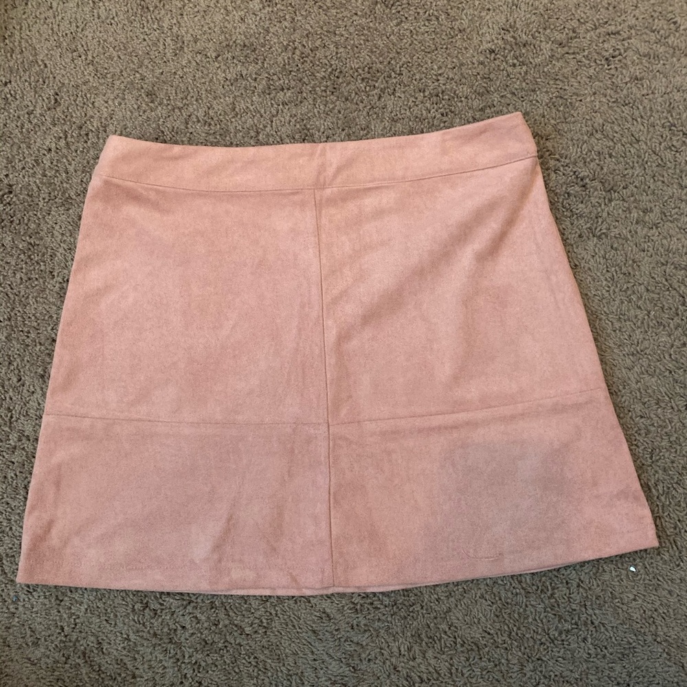 LULUS - blush pink suede mini skirt, worn once